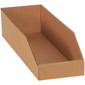 Corrugated Bin Boxes, 6 x 18 x 4 1/2", Kraft