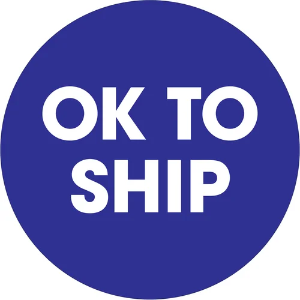 Circle Inventory Control Labels, "OK TO SHIP", 2", Blue