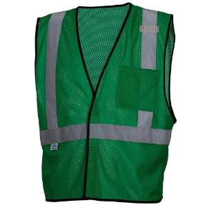 Colored Reflective Safety Vest, Green, 2XL-3XL