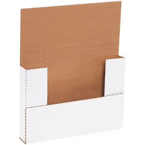 9 5/8 x 6 5/8 x 1 1/4" White Easy Fold Mailer Boxes