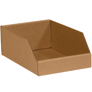 Corrugated Bin Boxes, 8 x 12 x 4 1/2", Kraft