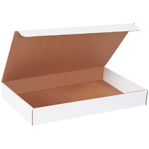 19 x 12 x 2 1/2" White Corrugated Literature Mailer Boxes
