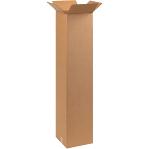 9 x 9 x 48" Tall Kraft Corrugated Shipping Boxes