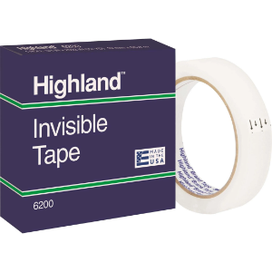 3M 6200 Highland Invisible Tape, 3/4" x 72 yds.