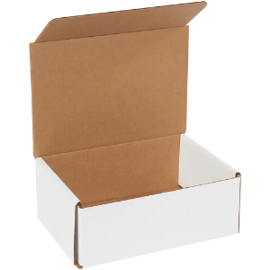 8 x 6 x 3" White Corrugated Mailer Boxes