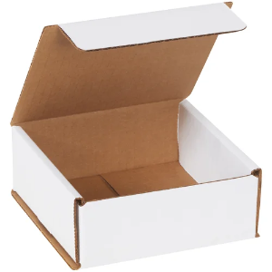 5 x 5 x 2" White Corrugated Mailer Boxes