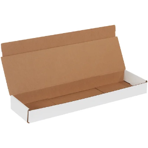 22 x 6 x 2" White Corrugated Mailer Boxes