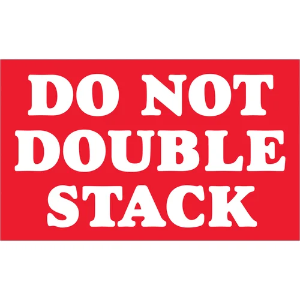 "Do Not..." Shipping Labels - Do Not Double Stack, Red, 3 x 5"