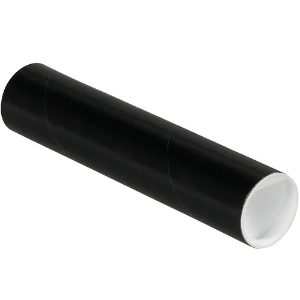 2 x 9" Colored Mailing Tubes, Black, 50 / Case