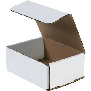 6 1/2 x 4 7/8 x 2 5/8" White Corrugated Mailer Boxes