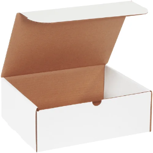 11 1/8 x 8 3/4 x 4" White Corrugated Literature Mailer Boxes