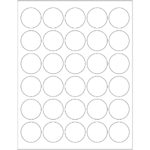 Circle Laser Labels - Glossy White, 1 1/2"