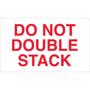 "Do Not..." Shipping Labels - Do Not Double Stack, White / Red, 3 x 5"