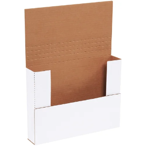 11 1/8 x 8 5/8 x 2" White Easy Fold Mailer Boxes