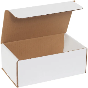 8 x 5 x 3" White Corrugated Mailer Boxes
