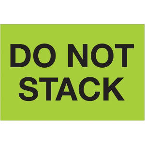 "Do Not..." Shipping Labels - Do Not Stack, Green, 2 x 3"