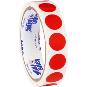 Blank Inventory Circle Labels - Red, 3/4"
