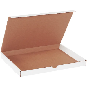 12 1/8 x 9 1/4 x 1" White Corrugated Literature Mailer Boxes