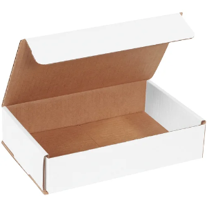 9 x 6 x 2" White Corrugated Mailer Boxes