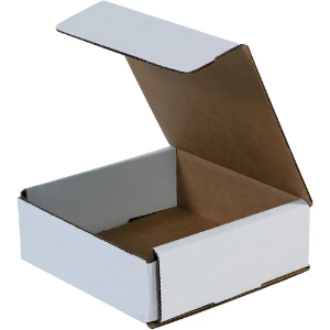 6 x 6 x 2" White Corrugated Mailer Boxes