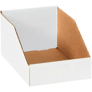 Corrugated Bin Boxes, 6 x 9 x 4 1/2", White