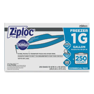 Ziploc Freezer Bags, Gallon, 2.7 Mil, Clear