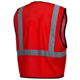 Colored Reflective Safety Vest, Red, 2XL-3XL