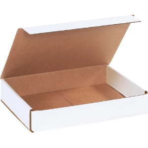 11 x 8 x 2" White Corrugated Mailer Boxes