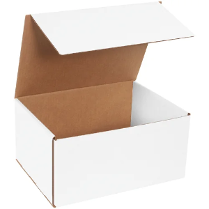 12 x 9 x 6" White Corrugated Mailer Boxes