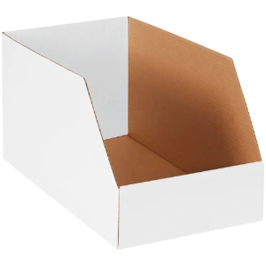 Jumbo Corrugated Bin Boxes, 10 x 18 x 10", White
