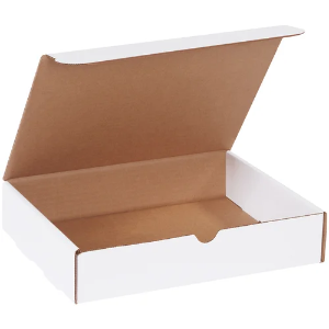 11 1/8 x 8 3/4 x 2 5/16" White Corrugated Literature Mailer Boxes