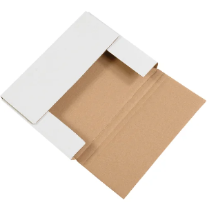 11 1/8 x 8 5/8 x 1" White Easy Fold Mailer Boxes