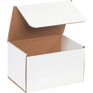 10 x 7 x 6" White Corrugated Mailer Boxes