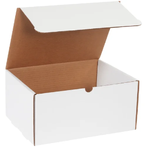 12 1/8 x 9 1/4 x 6" White Corrugated Literature Mailer Boxes