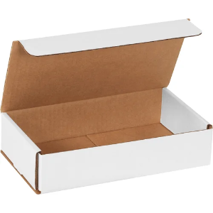 9 x 5 x 2" White Corrugated Mailer Boxes