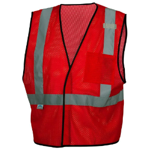 Colored Reflective Safety Vest, Red, 2XL-3XL