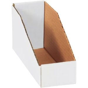 Corrugated Bin Boxes, 3 x 9 x 4 1/2", White