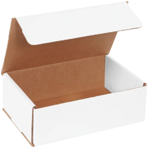 9 x 6 x 3" White Corrugated Mailer Boxes