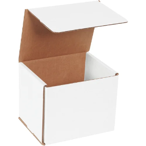 6 x 5 x 5" White Corrugated Mailer Boxes