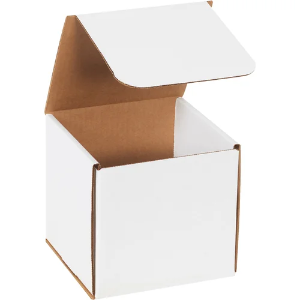 6 x 6 x 6" White Corrugated Mailer Boxes
