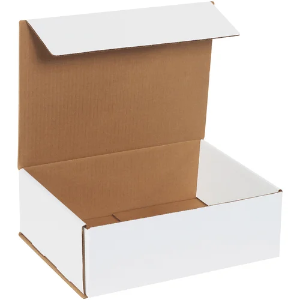 12 x 9 x 4" White Corrugated Mailer Boxes