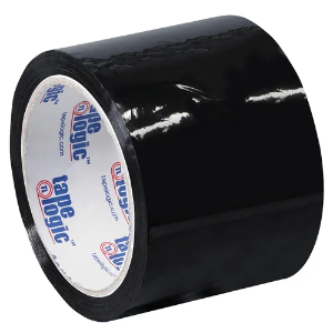 Colored Carton Sealing Tape, 3" x 55 yds., 2.2 Mil, Black