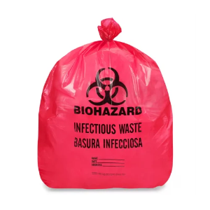 Biohazard Can Liners, 40 x 46", 40-45 Gallon, 1.25 Mil, Infectious Waste, Red