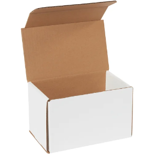 8 x 5 x 5" White Corrugated Mailer Boxes