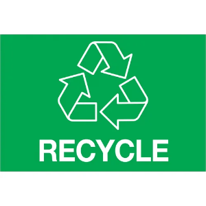 Disposal / Trash Labels, "RECYCLE", 2 x 3", Green