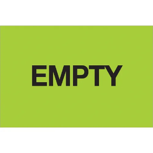 Inventory Control Labels, "EMPTY", 2 x 3", Fluorescent Green