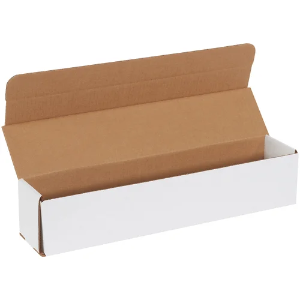 17 1/2 x 3 1/2 x 3 1/2" White Corrugated Mailer Boxes