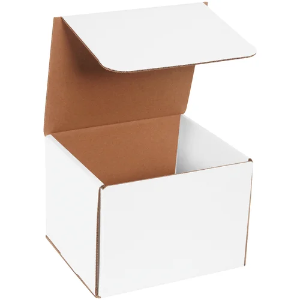 8 x 7 x 6" White Corrugated Mailer Boxes