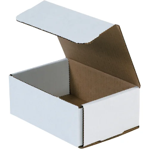 6 1/2 x 4 1/2 x 2 1/2" White Corrugated Mailer Boxes