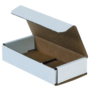 6 1/2 x 3 1/4 x 1 1/4" White Corrugated Mailer Boxes